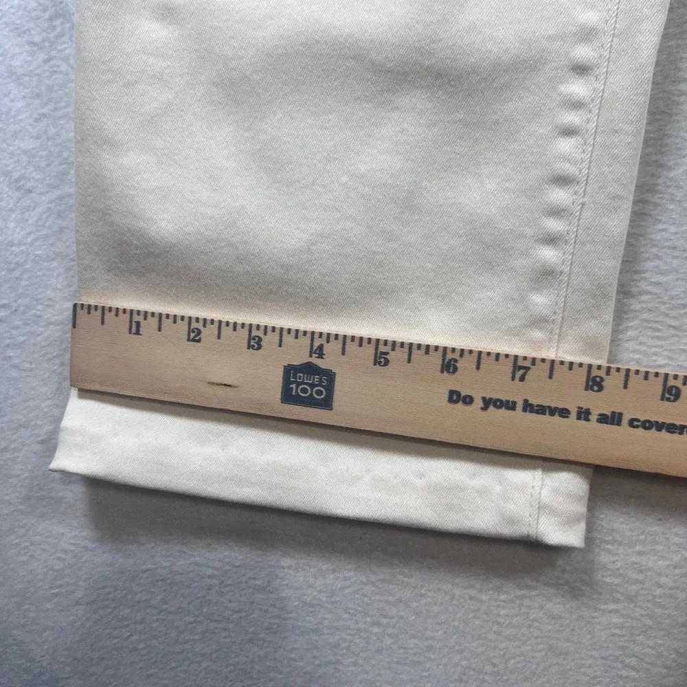 Lauren Conrad High Rise Straight Leg Jeans Cream Off White Size 6 Cotton Stretch